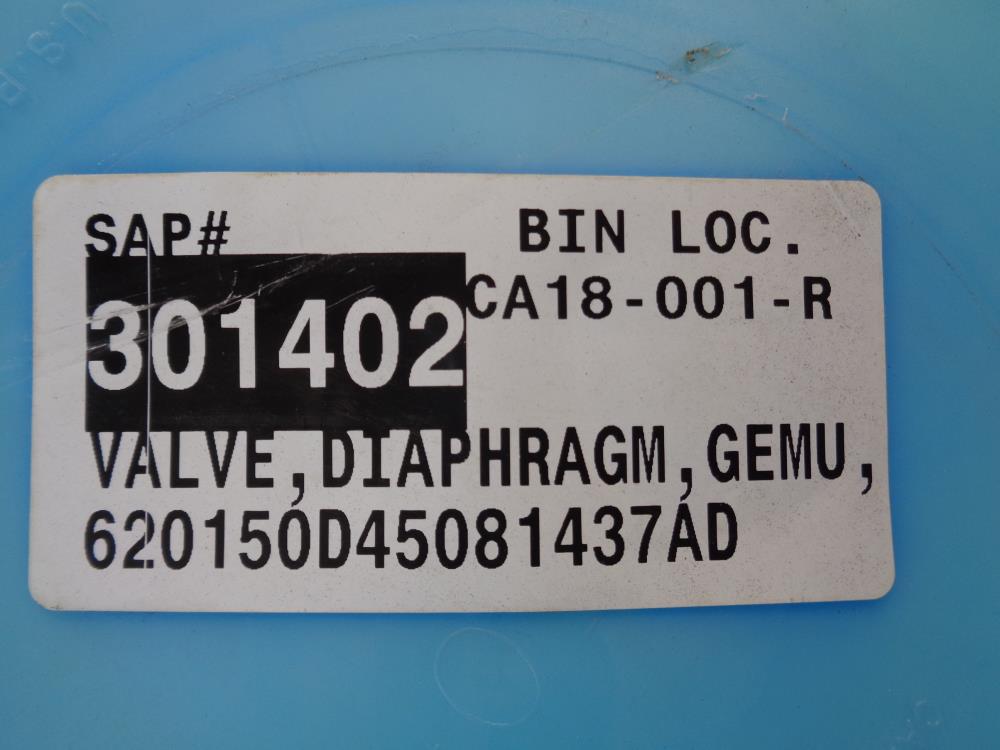Gemu 620 Diaphragm Valve, 6" 125# FF Cast Iron, #620150D45-8143-4AD
